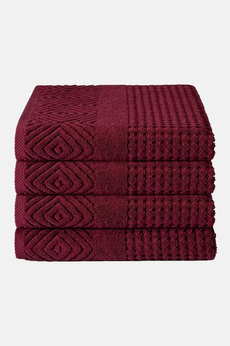 Texere 100% Organic Cotton Diamond Jacquard Towel Set