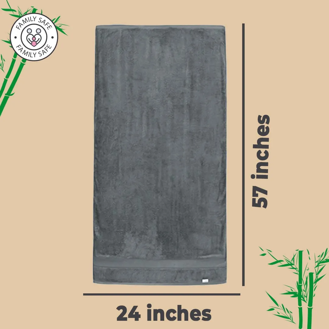 The Better Home Bamboo Bath Towel for Men & Women | 450GSM Bamboo Towel | Ultra Soft, Hyper Absorbent & Anti Odour Bathing Towel | 27x54 inches (Pack of 2, Beige   Dark Grey)