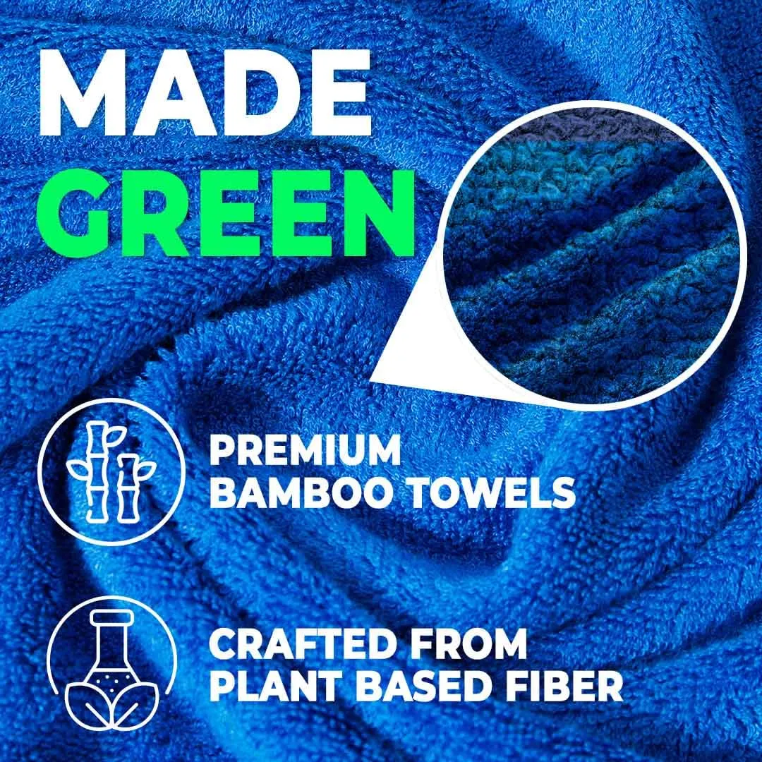 The Better Home Bamboo Bath Towel for Men & Women | 450GSM Bamboo Towel | Ultra Soft, Hyper Absorbent & Anti Odour Bathing Towel | 27x54 inches (Pack of 2, Royal Blue   Dark Grey)