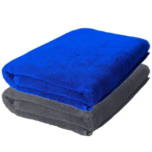 The Better Home Bamboo Bath Towel for Men & Women | 450GSM Bamboo Towel | Ultra Soft, Hyper Absorbent & Anti Odour Bathing Towel | 27x54 inches (Pack of 2, Royal Blue   Dark Grey)