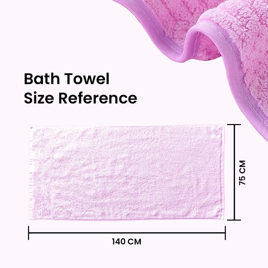 The Better Home Microfiber Bath Towel for Bath | Soft, Lightweight, Absorbent and Quick Drying Bath Towel for Men & Women | 140cm X 70cm (Pack of 4, Pink Beige) (Pack of 2, Pink)