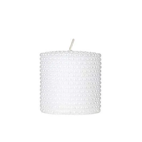 The Decor Affair 1 Pcs Artisanal Creation of Long-Lasting Scented Beaded Candle in Snowy White, Perfect for Creating a Tranquil Atmosphere and Enhancing Relaxation.