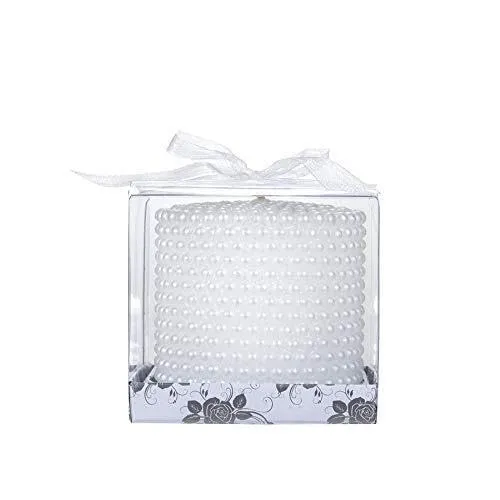 The Decor Affair 1 Pcs Artisanal Creation of Long-Lasting Scented Beaded Candle in Snowy White, Perfect for Creating a Tranquil Atmosphere and Enhancing Relaxation.