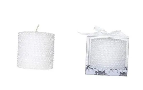 The Decor Affair 1 Pcs Artisanal Creation of Long-Lasting Scented Beaded Candle in Snowy White, Perfect for Creating a Tranquil Atmosphere and Enhancing Relaxation.