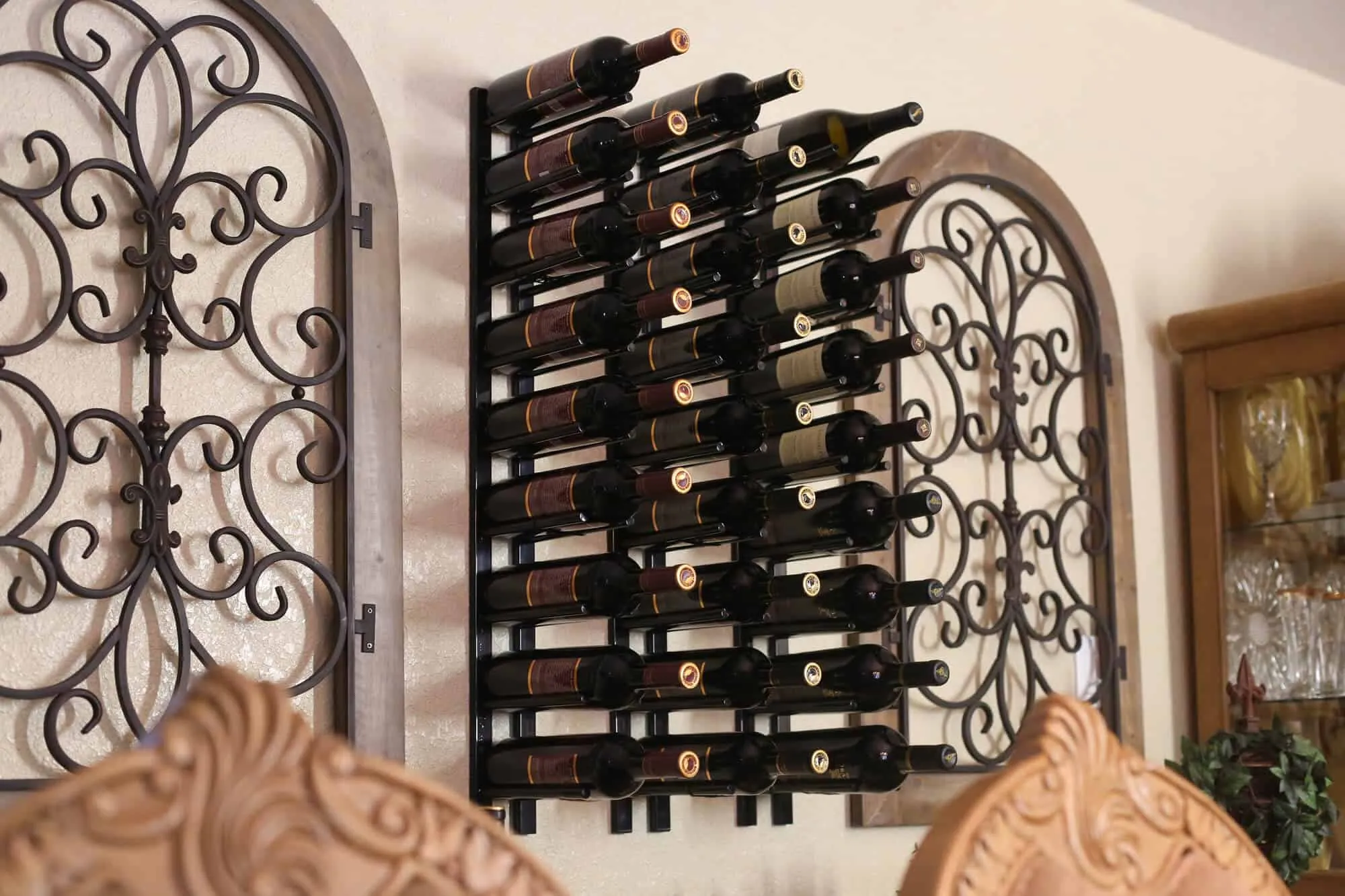 Ultra Wine Racks Straight Wall Rails - 2FT Metal Wine Racks (6 Bottles)