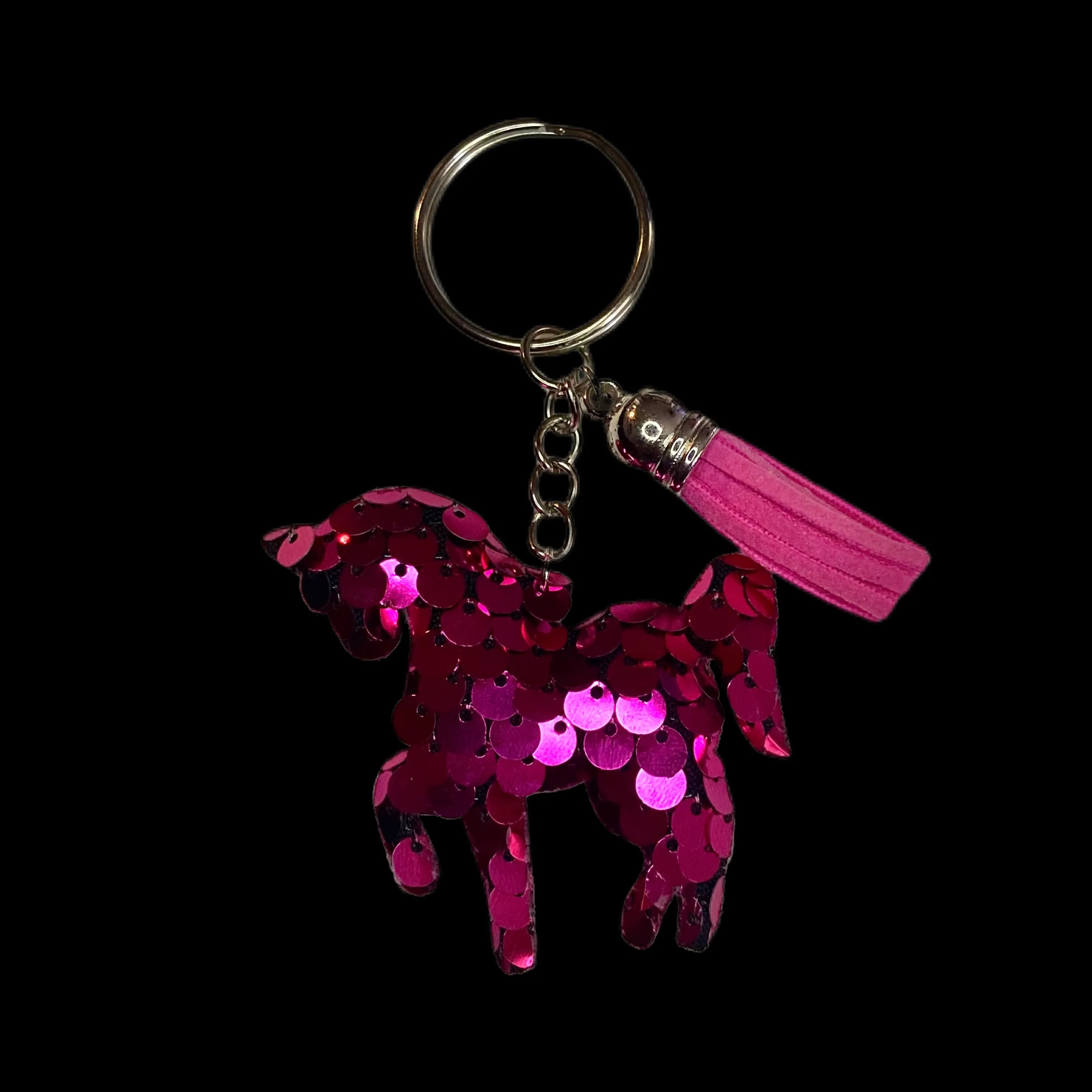 Unicorn Keychain-Hot Pink w/ Hot Pink Tassel