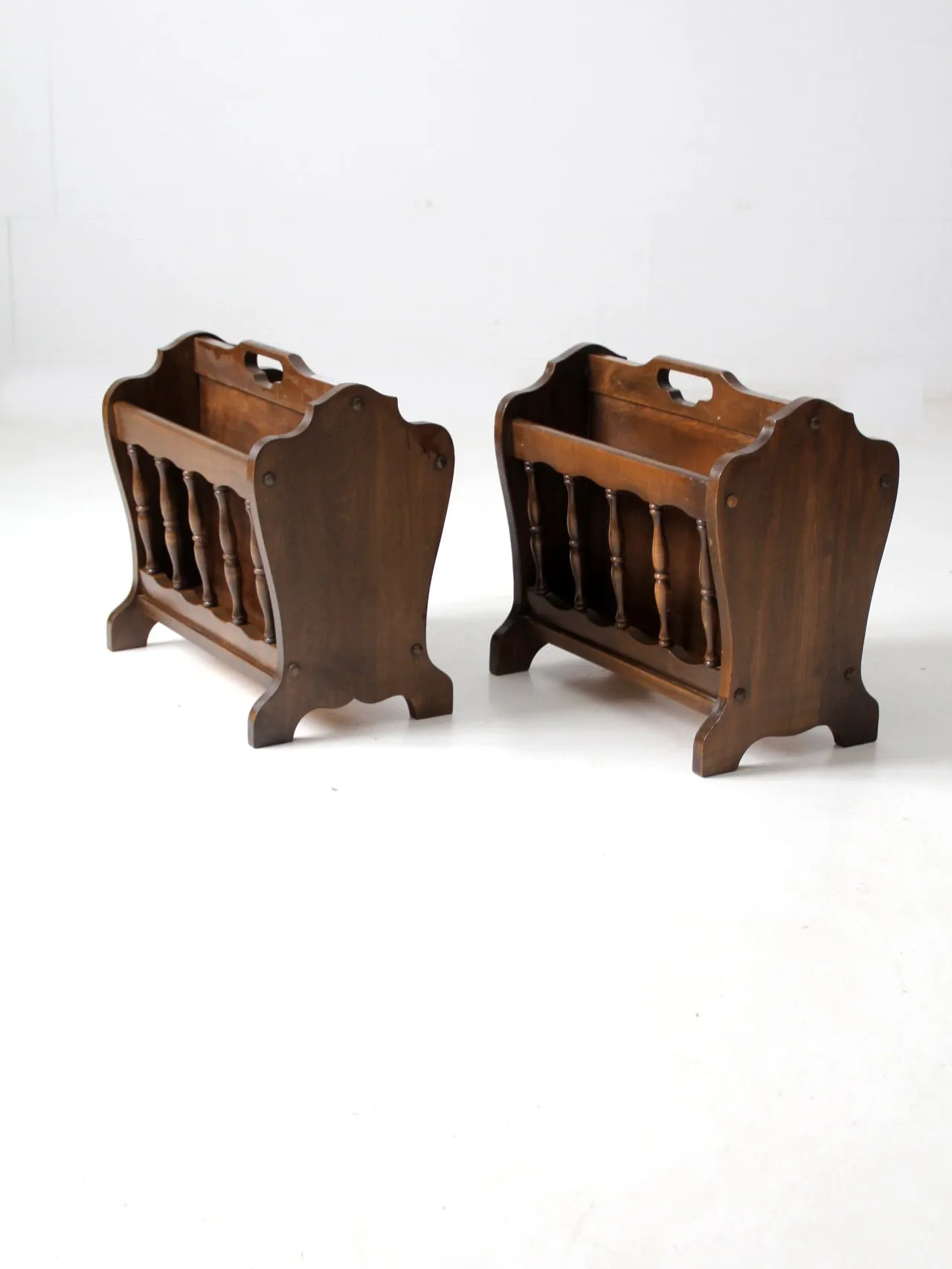 vintage Leick magazine rack pair