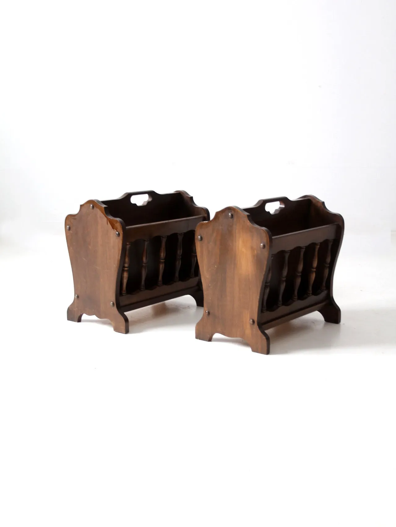 vintage Leick magazine rack pair