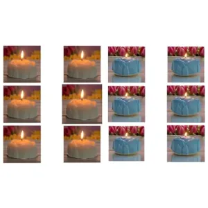 White 6pc and blue 6pc color fragrance candle/scented candle/home decor candle/candle light/candles/combo pack of 12