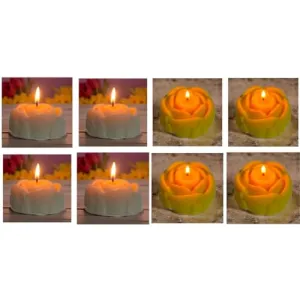 White and Yellow Color Fragrance Candle/Scented Candle/Home Decor Candle/Candles/Candle Light/Combo Pack of 8