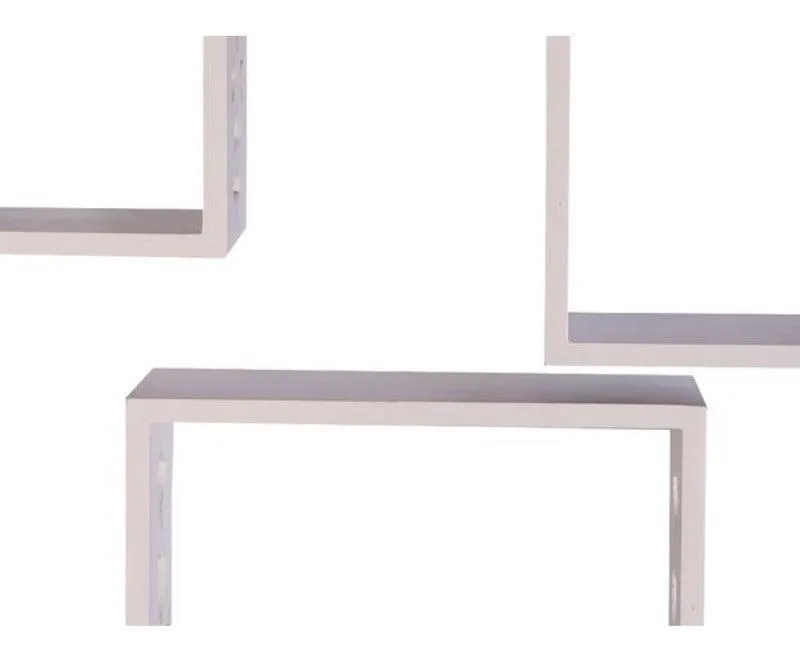 Wooden Square Nesting Floating Wall Shelves Set of 3